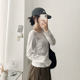 Noet Round Slim Plain Long Sleeve T-Shirt