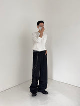 TO Stripe Wide Slacks (2C, Chain Set)