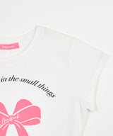 リボンプリントTシャツ ホワイト