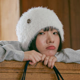 Yerr Button Beanie (white)