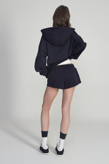09 Numbering hooded zip-up, Navy