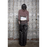 TWO-TONE FLOWER STRAIGHT JEAN