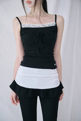 [MADE] Fromdi Ribbon Shirred Lace Sleeveless