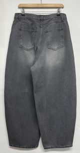 HIGH QUALITY 🩶 ASYMMETRIC RIVET POCKET BALLOON WASHED DENIM 🩶🤎 - 2 COLORS, 2 SIZES