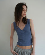 Lazy sleeveless top_blue