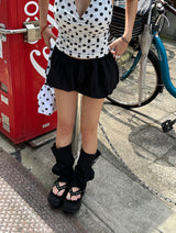 Ribbon Polka Dot Halterneck Sleeveless