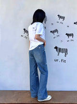 DAISY EMBROIDERED BLUE DENIM PANTS code 25000
