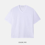 LMN サマーレイヤリングクロップVネック半袖Tシャツ (8 colors)