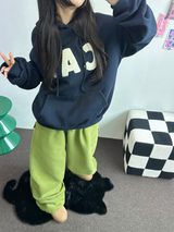 フリース🔥ハットプリンティングレタリングタトゥーパッチビッグフーディー 💙🩶🤎3COLOR