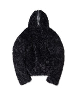 FAUX FUR MULTI ZIPPER BLACK JACKET