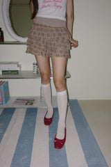 flower frill cancan banding mini skirt