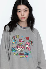 26FW★ラブ フレンズ ピグメント ラグラン スウェットシャツ