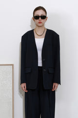 TAILORED WIDE PANTS_NAVY