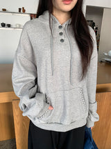 Kusaki Check Button Hoodie