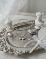 [NMIXX Jiwoo Necklace/Anti-tarnish] Angelic Wand Layered Necklace - Silver Color