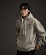 MOHAIR WOOL CASHMERE BLENDED HOODIE GREY