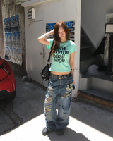 ミントレタリングクロップTシャツ