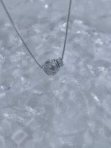 metal heart ball necklace