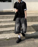 Dera Side Snap Bermuda Denim Pants