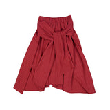 Stripe Tie Skirt (burgundy)