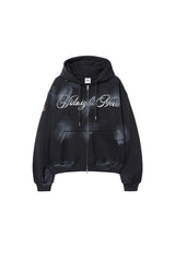 pt hood zip up (black)