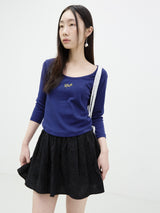 Nue 2Way 3/4タイTシャツ プラム