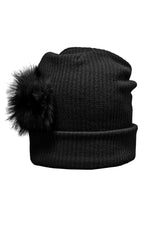  FLUFFY FORM BEANIE . BLACK
