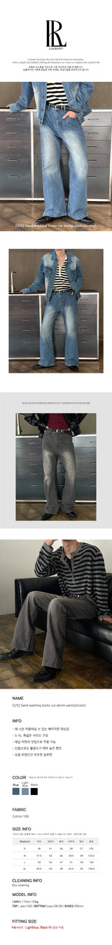 [S/S] Sand washing boots cut denim pants(3color)