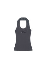 HORIZON RING HALTER NECK [CHARCOAL]