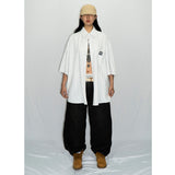 ストライプ半袖シャツ (BLACK)
