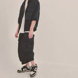 street shape capri shorts_black