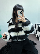 CURLY STRIPE INSIDE PADDING JACKET 🖤🤍