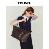 muva. Genuine‑Leather Travel Hand & Shoulder Bag, Extra‑Large‑Capacity Fashion Waterproof Gym Purse for Women, New Arrival Aug 13