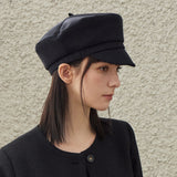 Metal Tip Wool Matroos Cap / Black