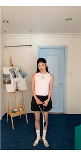 cat lace bow sleeveless tee