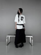[unisex]フラワープリントオーバーフィット半袖Tシャツ (3color)