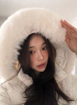 #Winter 2WAY Fur Hood Crop Padding (3color)