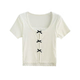 Lina Ribbon Layered Crop Top