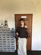 Lodi dot off-shoulder knit 