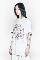 チーターグラフィックオーバーサイズTシャツ ホワイト