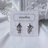 [IZNA Mai Earrings] コズミックミネラルピアス - Silver Color