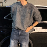 LMN フロムウールモヘアボタンラウンドニットウェア (3 colors)