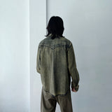 Denim Vintage Washed Double Pocket Boxy Shirt