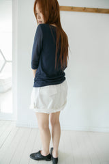 see-through sleeve capri sleeve top(3colors)