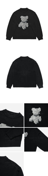 24FW ピクセルベアアートワークニット ブラック