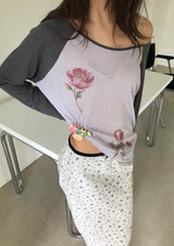 フラワー プリント ラグラン ティー(2c)