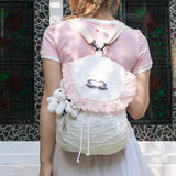 Grandma's Apron String Bag White Pink