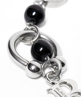 BBD ストーンボールBロゴピアス (Silver&Black)