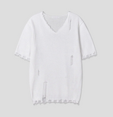 [S/S] Vacance damage v neck half knit(3color)