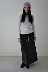 Corduroy maxi skirt, Charcoal
